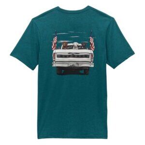 Wrangler Men's XL Short Sleeve Tailgating Dogs Graphic T-Shirt Cyan